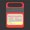 Red Spellwell Electronic Spelling Learning Machine with Colorful Keyboard for Kids 3d model