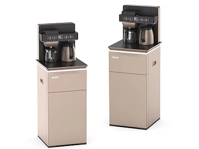 Household Coffee Machines with Beige Storage Cabinets for Modern Kitchen Use 3d model