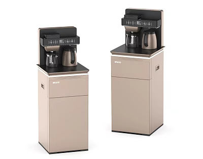 Household Coffee Machines with Beige Storage Cabinets for Modern Kitchen Use 3d model