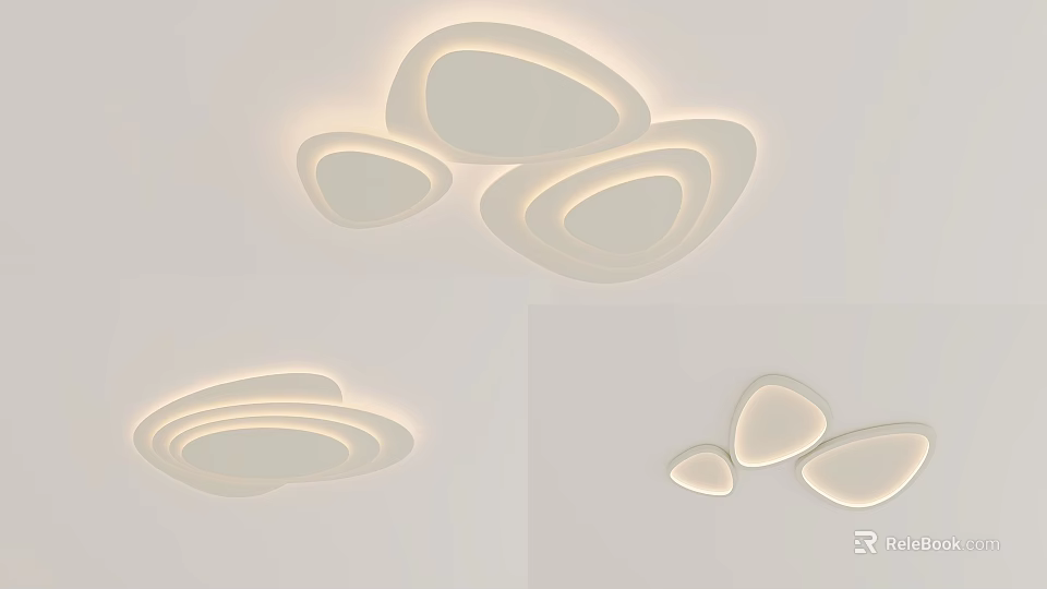 Modern Ceiling Lights With Unique Irregular Shapes And Soft Illumination 3d model