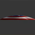 Captain America Shield With Red White Blue Circular Design And Silver Star