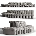 Modern Modular Sectional Sofa With Soft Gray Upholstery And Comfortable Design 3d model