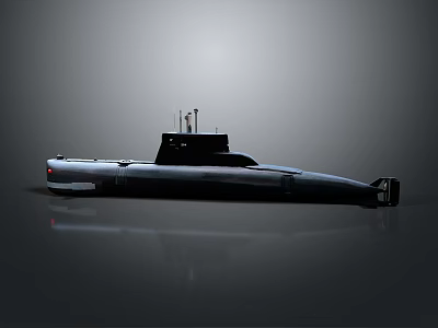 Sleek Black Military Submarine Design As Modern Underwater Water Transport Vehicle 3d model