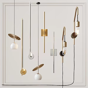 Modern lamp combination chandelier combination 3d model