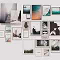 Creative Photo Wall Display With Various Frames City Landscapes And Nature Scenes