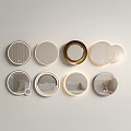 Assorted Round Decorative Mirrors With Gold White Frames And Illuminated Designs For Home Decor 3d model