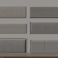 Modern Upholstered Gray Bed Headboards With Various Designs And Textures 3d model
