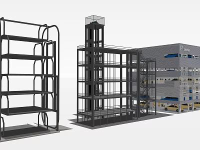 Multi Level Mechanical Parking Structure With Automated Lifts And Building Integration 3d model