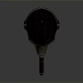 Vintage Weapon Featuring Leather Helmet Goggles Long Brown Textured Handle