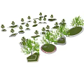 Tree Planters With Various Creative Shapes For Modern Landscape Design Greenery 3d model