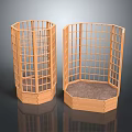 Decorative Bamboo Hexagonal Fence with Grid Panels and Base Platform Structure