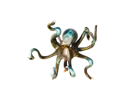 Decorative Octopus Ornament With Green Copper Tentacles And Artistic Design 3d model