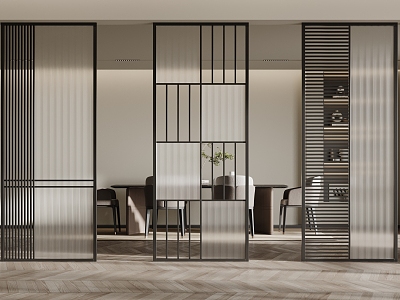 Modern partition glass partition 3d model