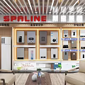 SPLINE Home Appliance Showroom Featuring Display Wall Water Heaters Air Conditioners Sofa And Tea Table