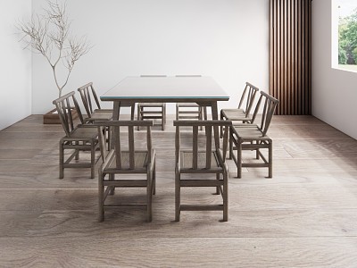 New Chinese Dining Table and Chair Combination Dining Chair model