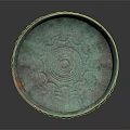 Vintage Bronze Furniture Decorative Round Bowl Featuring Green Patina And Ornate Carvings