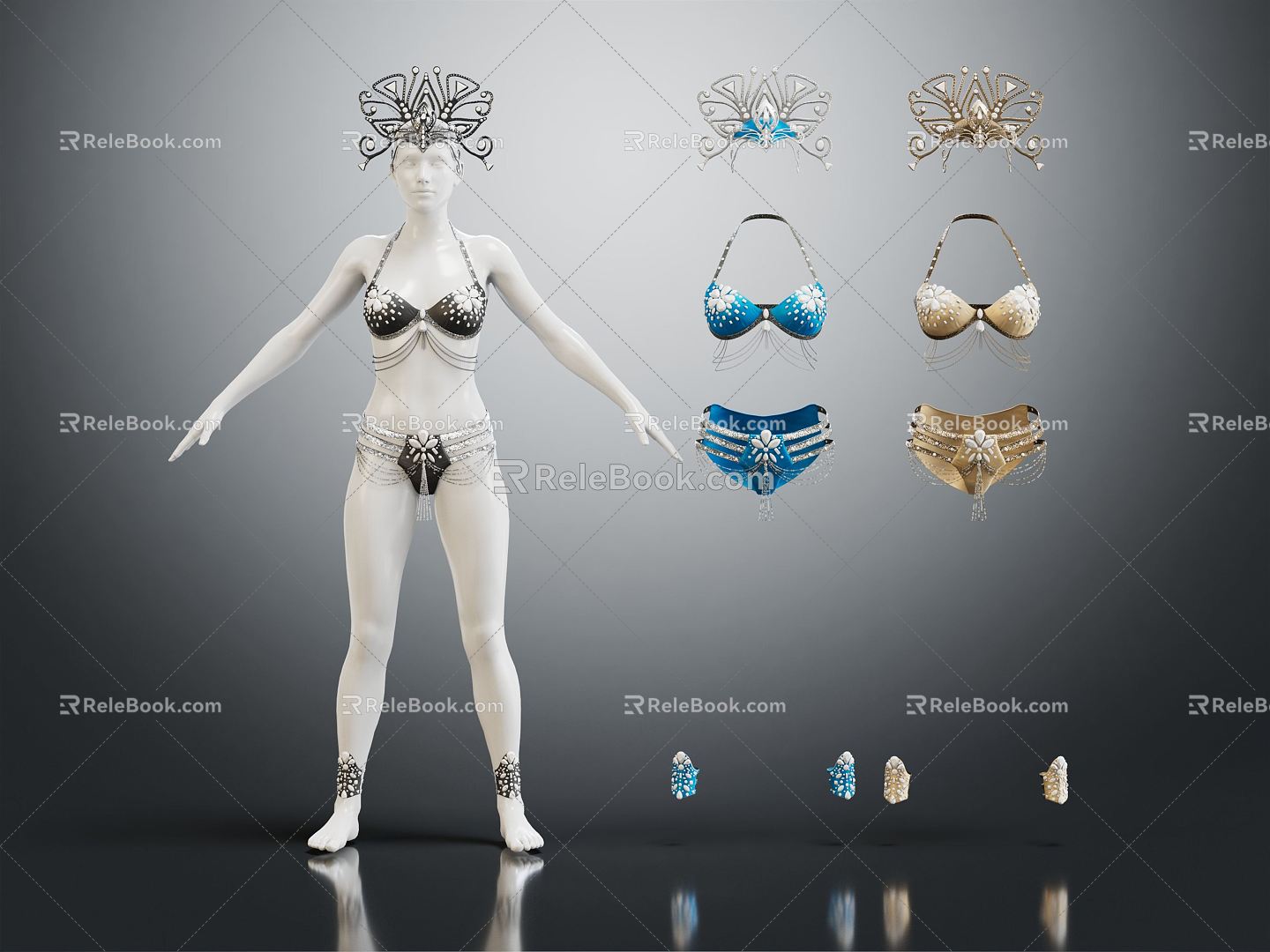 Modern Model Female Model Various Bikini suit 3d model