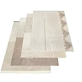 Stacked Square Rugs With Neutral Tones And Textured Patterns For Home Decor 3d model