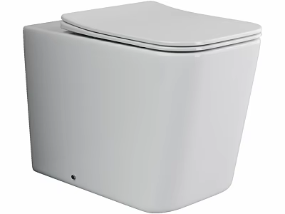 Modern White Toilet with Sleek Design and Closed Lid for Bathroom Interior 3d model
