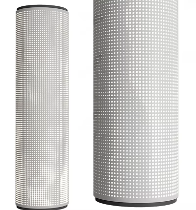 Two Detailed Gray Cylinders With Dense Dotted Surface Pattern Design 3d model