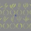 Golden Wheat Ears And Wreath Design Wall Decor For Home Decoration