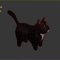 Black Cat With White Chest Paws And Yellow Eyes Standing On Gray Background