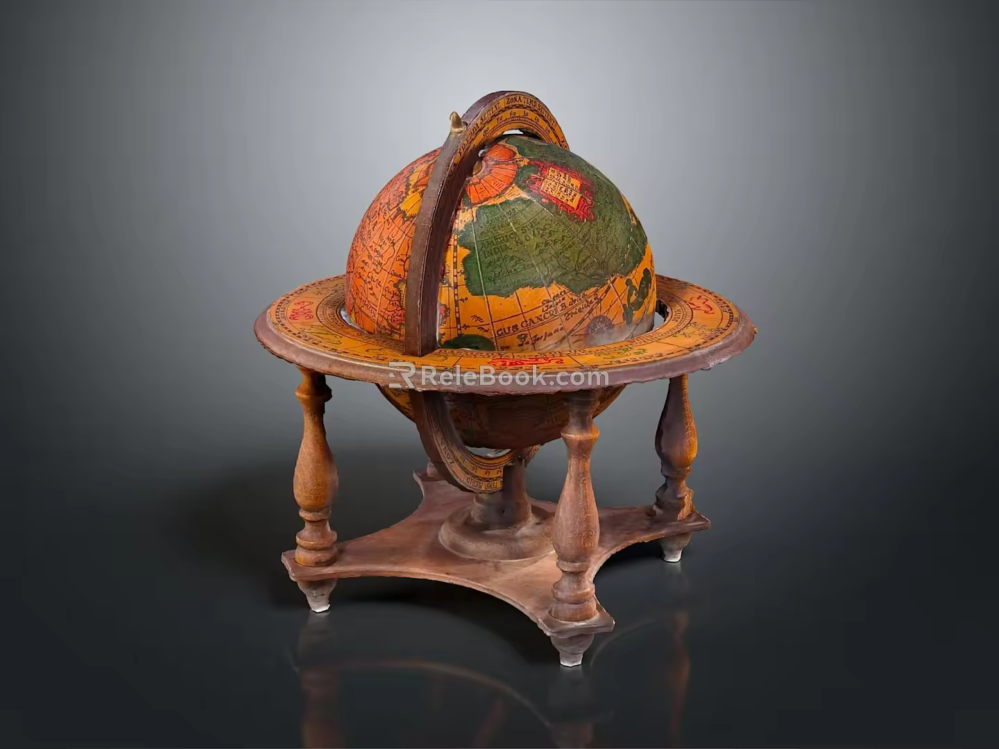 Globe Antique Globe Old Globe Retro Globe Game Item Game Props Game Equipment 3d model