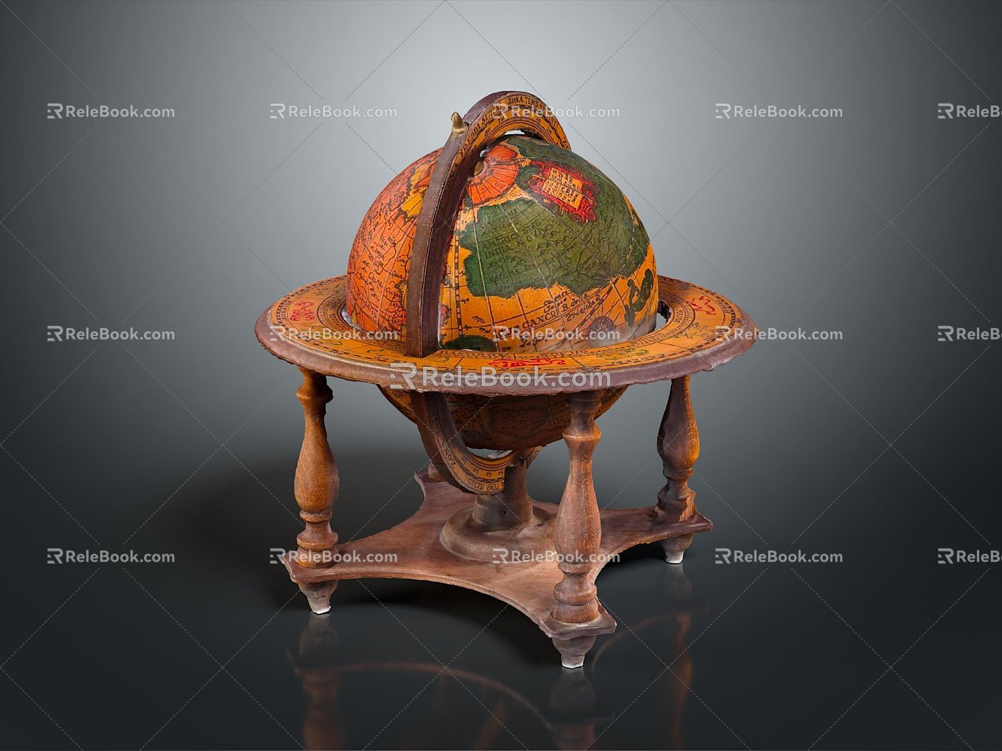 Globe Antique Globe Old Globe Retro Globe Game Item Game Props Game Equipment 3d model