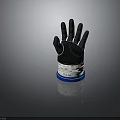 Fashionable Black and White Glove with DAAC Branding Blue Trim and Stitching Details