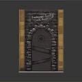Storybook Pop Up Castle Gate Design With Stone Wall And Iron Details On Folded Base