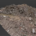 Rough Outdoor Pile of Natural Dirt Stones and Small Mixed Rocks