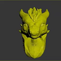 Colorful Dragon Head 3D Model With Vibrant Pink Purple Mane And Purple Eyes