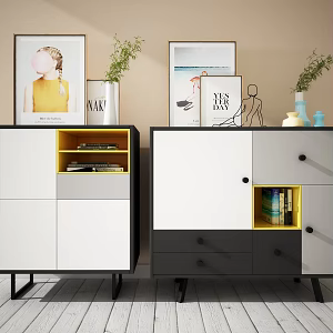 Nordic Side Cabinet Side Cabinet Combination 3d model