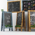 Decorative Chalkboard Menu Boards With Wooden Frames And Various Designs 3d model