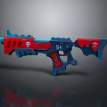 Modern Toy Gun With Red And Blue Design Skull Pattern And 54 Logo
