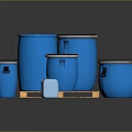Plastic bucket big trash can bucket container realistic 3d model