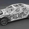 Car Chassis And Body Frame Structural Components Mechanical Design Details