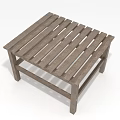Wooden Outdoor Table With Slatted Top For Garden Patio Simple Design