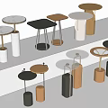 Modern Side Tables With Various Designs Different Colors And Material Options 3d model