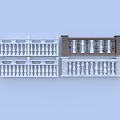 Ornate Balustrade Designs With White And Brown Layered Railings And Columns