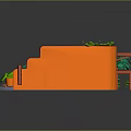 Cartoon Scene With Cute Rabbit Character Colorful Buildings Green Trees And Wooden Platforms