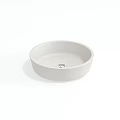 Modern White Washbasin On White Countertop Against Black Wall With Silver Faucet