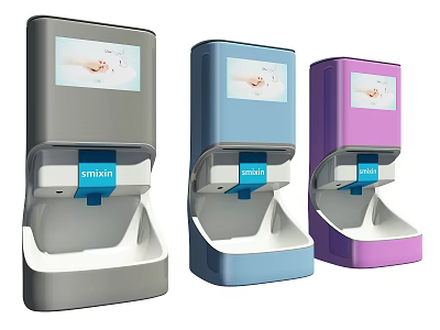 Modern Automatic Hand Wash Stations In Multiple Colors With Digital 3d model