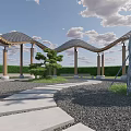 New Chinese Style Pavilion Bagua Pavilion Modern Pavilion Chinese Style Gallery Rack Chinese Style Pavilion Park Gallery Rack Special-Shaped Gallery Rack 3d model