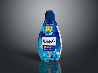 Comfort Fabric Conditioner 10X Softness Care 3.7L Blue Bottle For Daily Laundry Use 3d model
