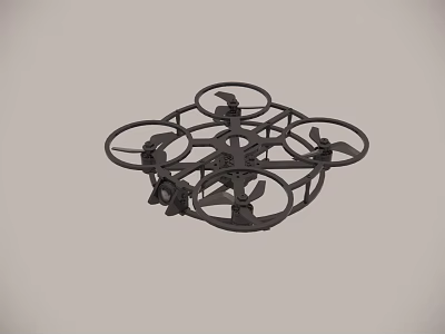 Modern Black Quadcopter Drone with Protective Frame and Rotor Design 3d model