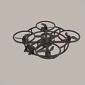 Modern Black Quadcopter Drone with Protective Frame and Rotor Design