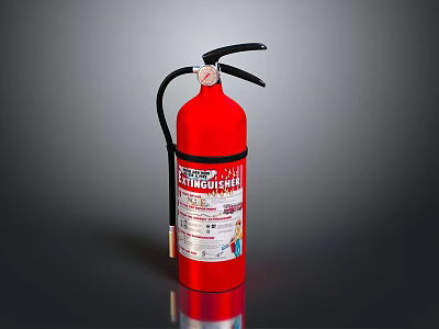 Red Household Fire Extinguisher For Home Safety And Emergency Use 3d model