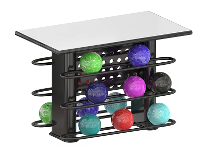Sports Equipment Rack With Multiple Layers For Organizing Colorful Balls 3d model