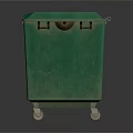 Green Household Storage Container With Lid And Wheels For Home Organization